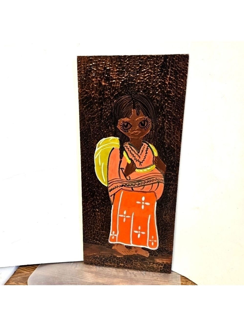 Vintage Hammered Copper Metal Wall Art